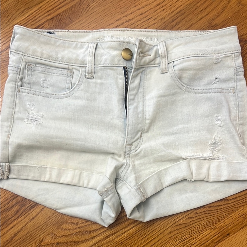 American Eagle Outfitters light blue Jean Shorts Distressed Cuffed